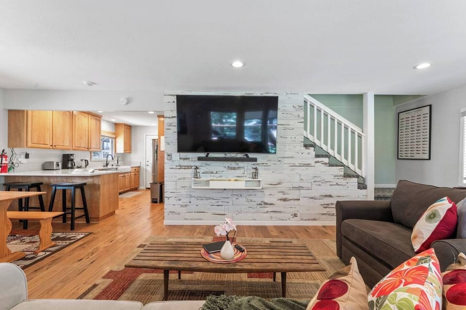 Large open concept living area on the second floor. 