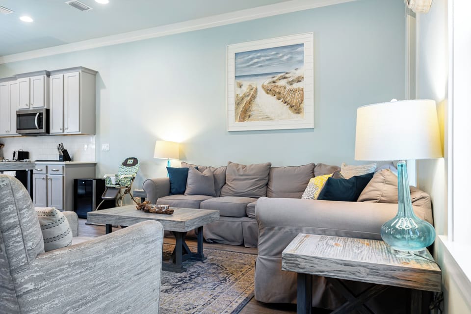 Plush sectional in the living room.