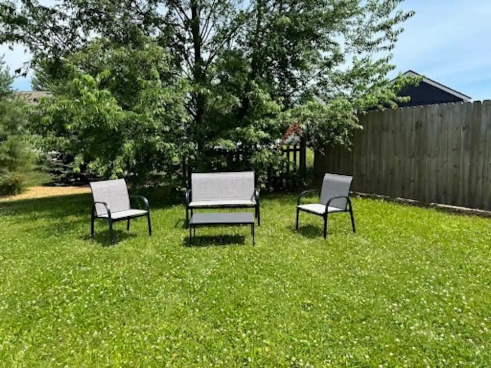 Patio furniture in the back yard 