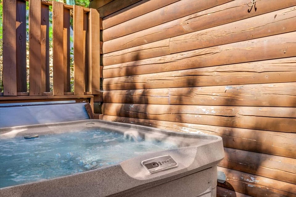 Relax in the bubbling hot tub after a day of adventure in the Smokies.