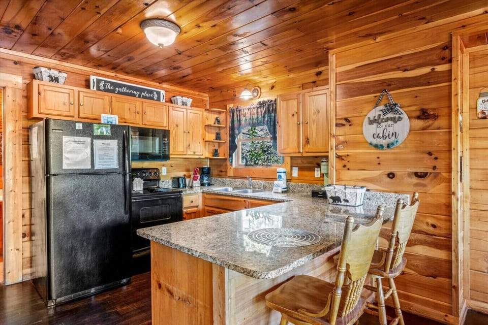 The kitchen is fully equipped with appliances and a full suite of items for your entire group to enjoy.