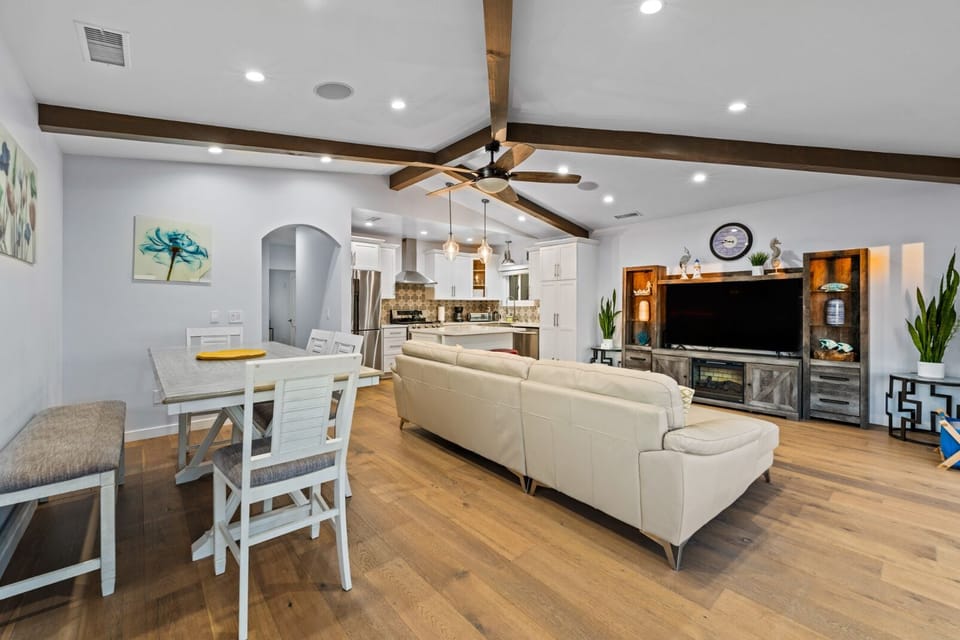 Enjoy effortless entertaining in the open-concept dining and living space, designed for connection and comfort.