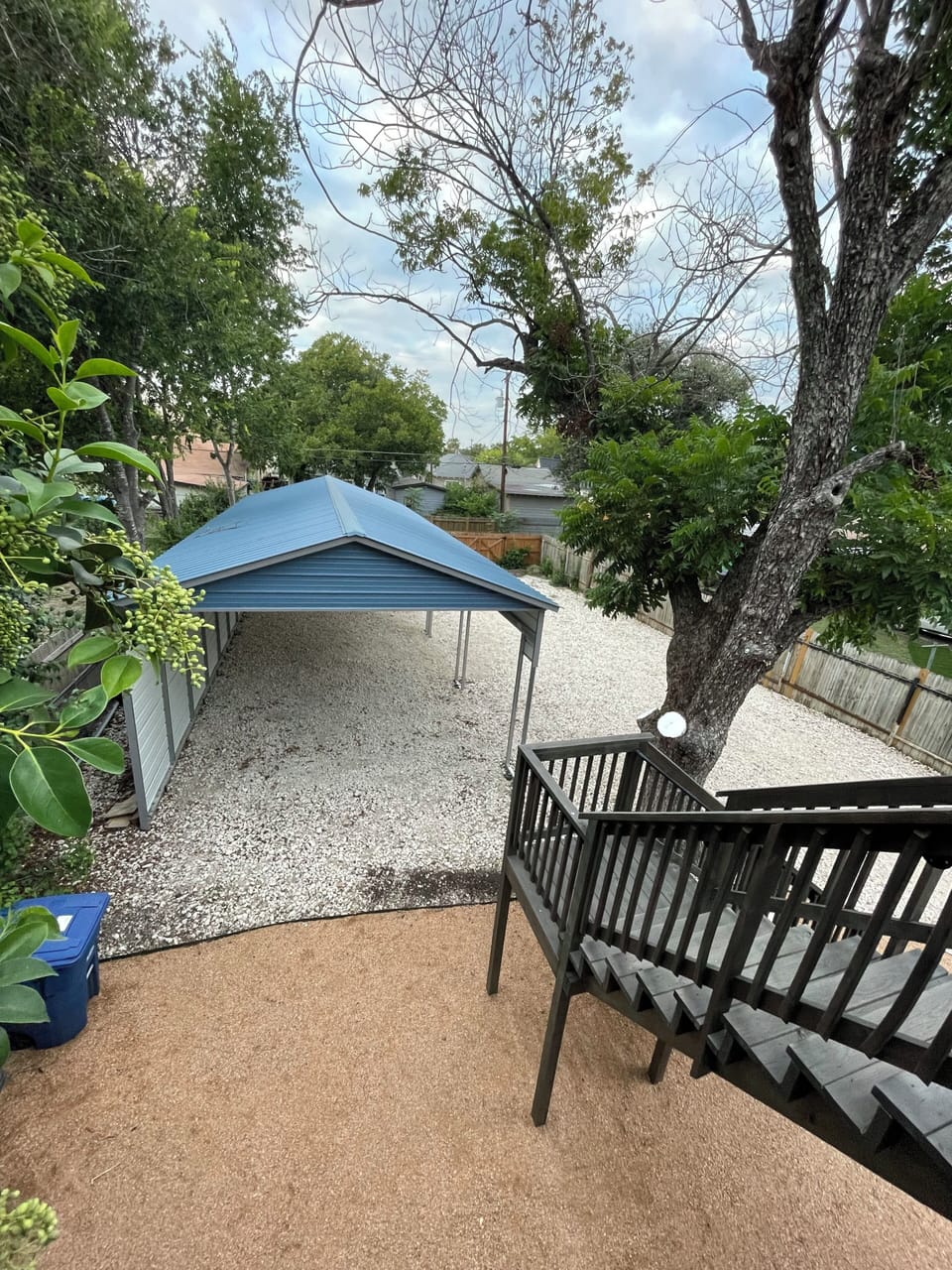 Covered off street parking close to rear entrance of units