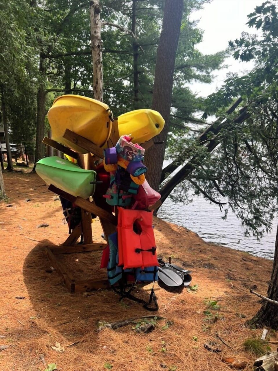 Common Area, kayas and life vests.