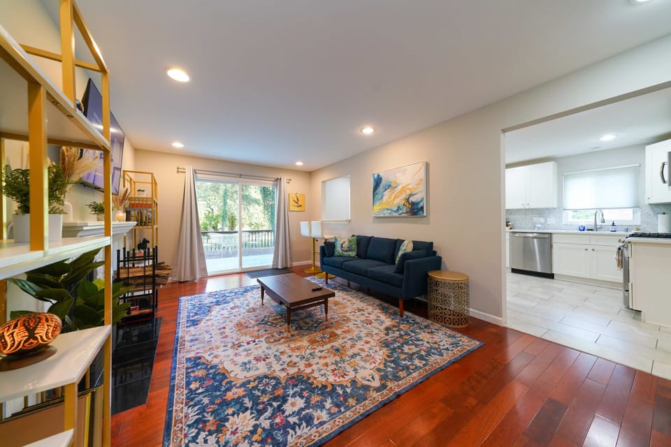 The family room is a favorite in the cooler months.