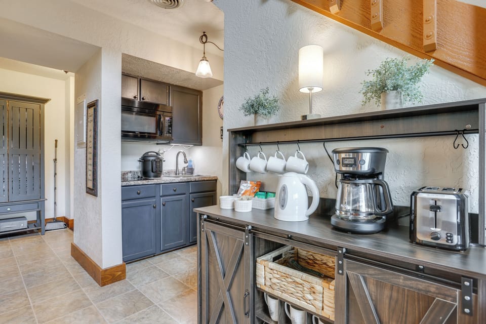 Kitchen | 1st Floor | Pressure Cooker | Drip Coffee Maker | Toaster