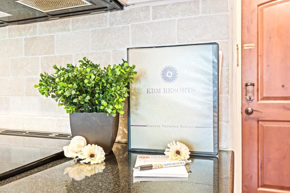 A personalized welcome and resort details await you on arrival.