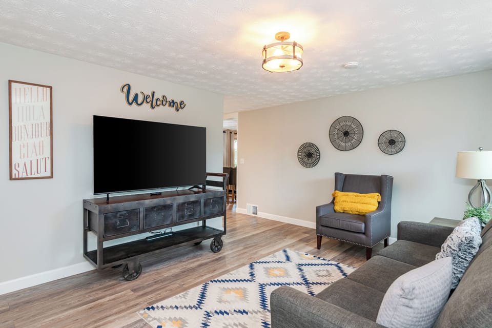 Soft lighting creates a warm, inviting atmosphere for quiet evenings.