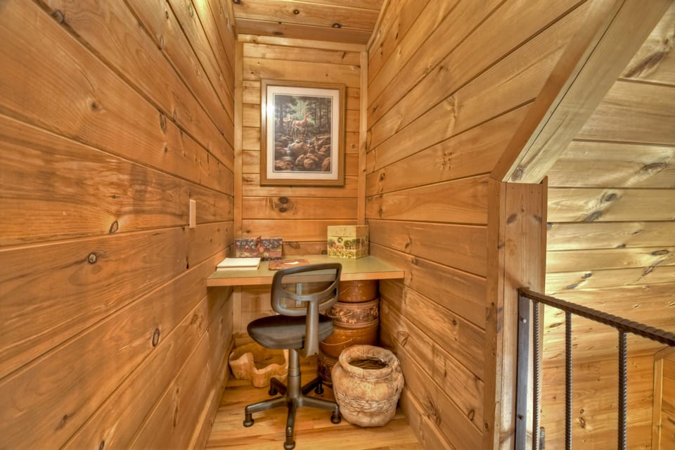Computer desk area in loft level