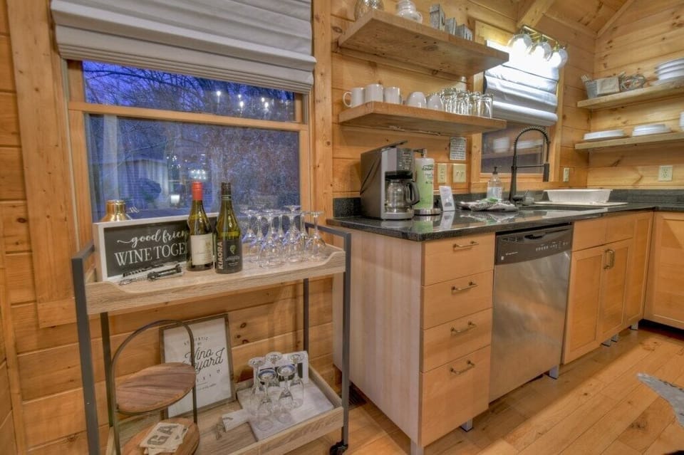 Wine bar area in the kitchen