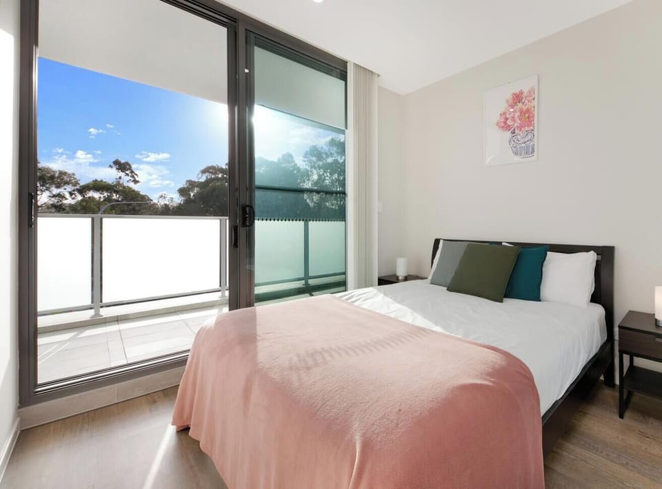 Bright and comfy bedroom with fresh bedding