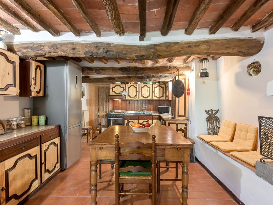 Furniture, Interior Design, Flooring, Wood, Kitchen, Floor, Cabinetry, Ceiling, Countertop, Room