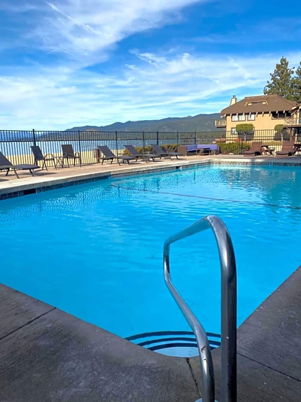 Relax poolside with wide-open lake vistas and fresh air.