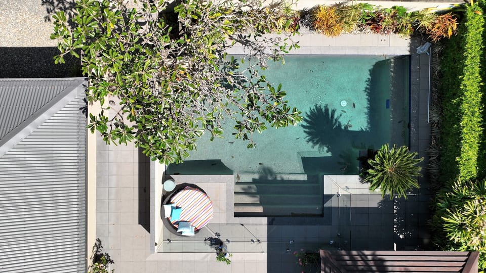 Birds Eye view of the private pool and cabana area