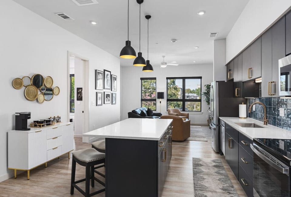 Open floor plan in this brand new corner unit condo on Music Row. Lots of natural light and high-end furnishings throughout.