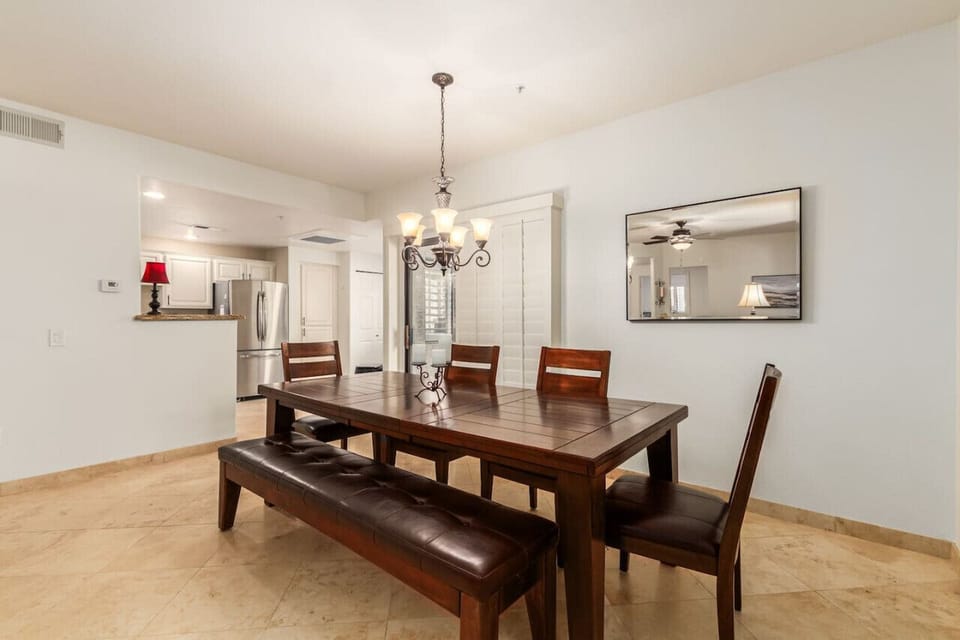 Dining table for six.