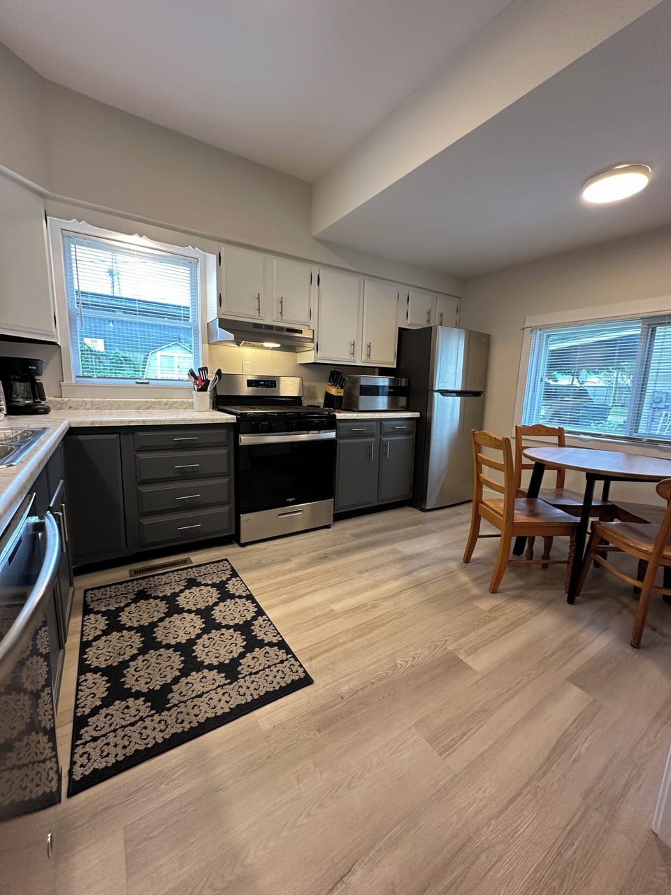 Fully stocked kitchen.