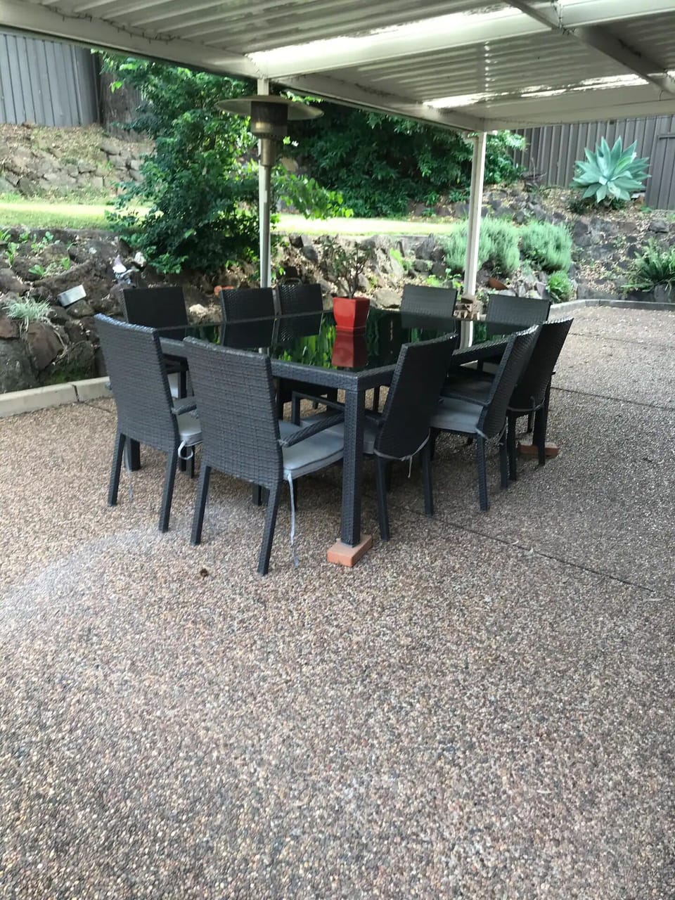 Outside table seats 10