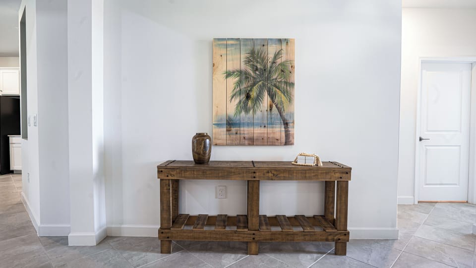 Entry console wooden table.