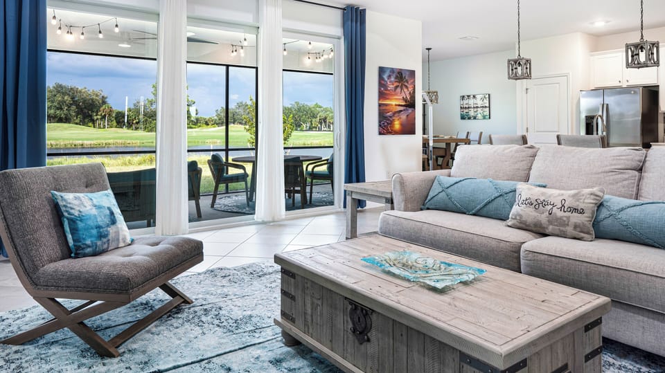 Comfortable & firm seating with back support.  Room to entertain!