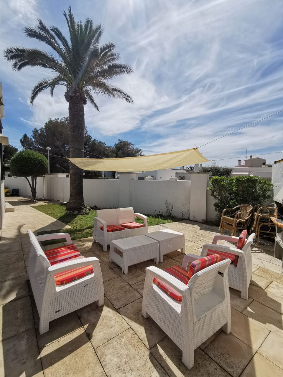 BBQ patio shaded seating area
