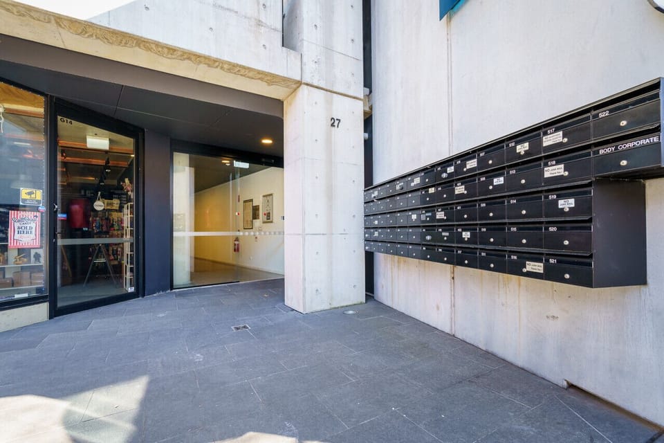 Enjoy a view of the building, adding a touch of urban charm to your stay.