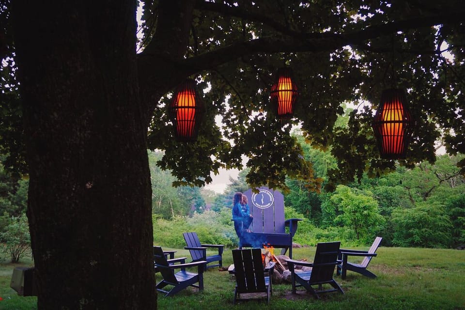 Fire Pit with Adirondack Chairs & Mountain Views