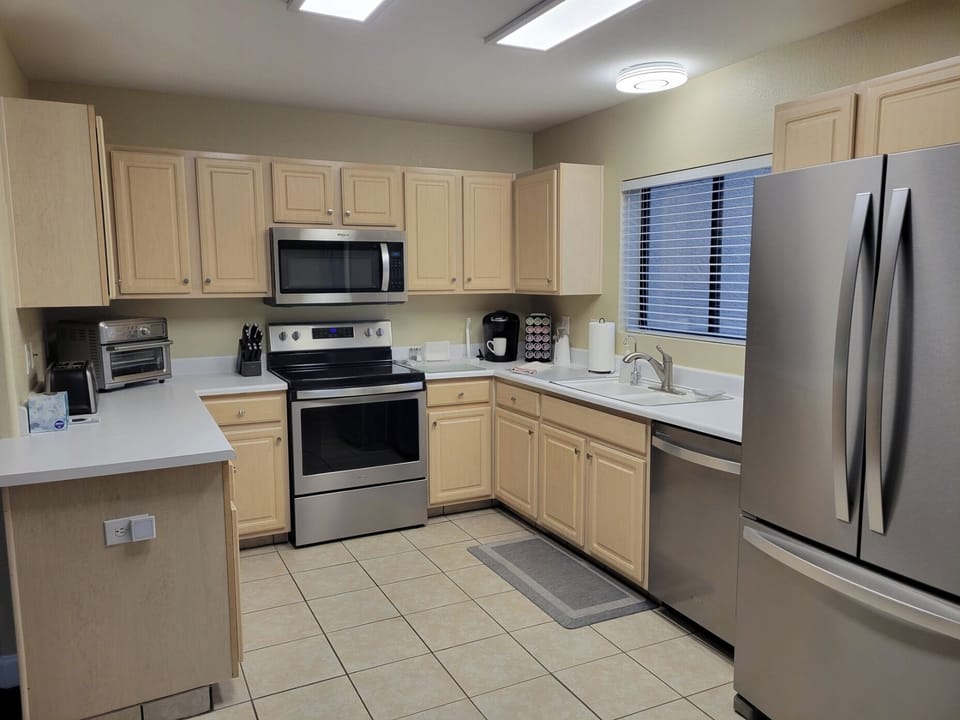 Full kitchen with modern appliances