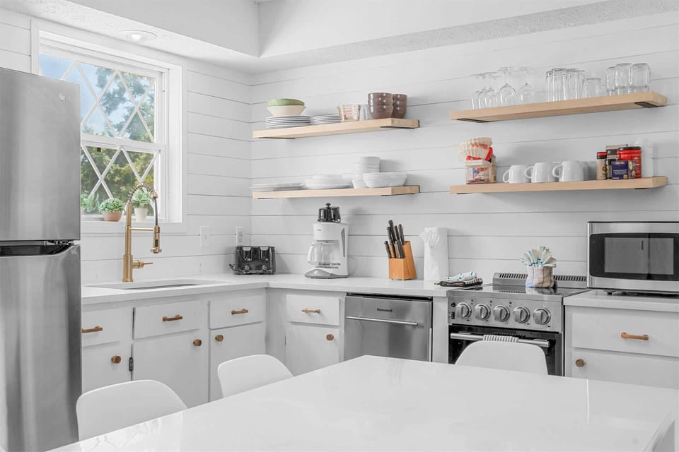 The kitchen is fully updated & well equipped for your visit