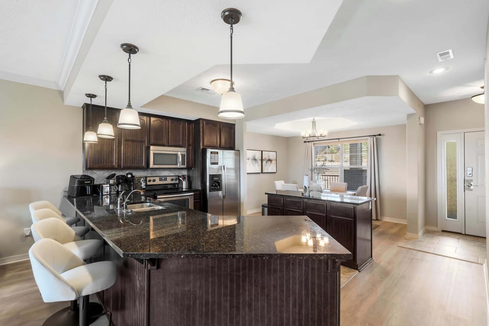 Kitchen bar counter with additional seating