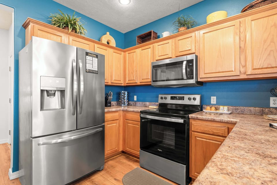 Lots of counters and cabinet space with all the comforts of home