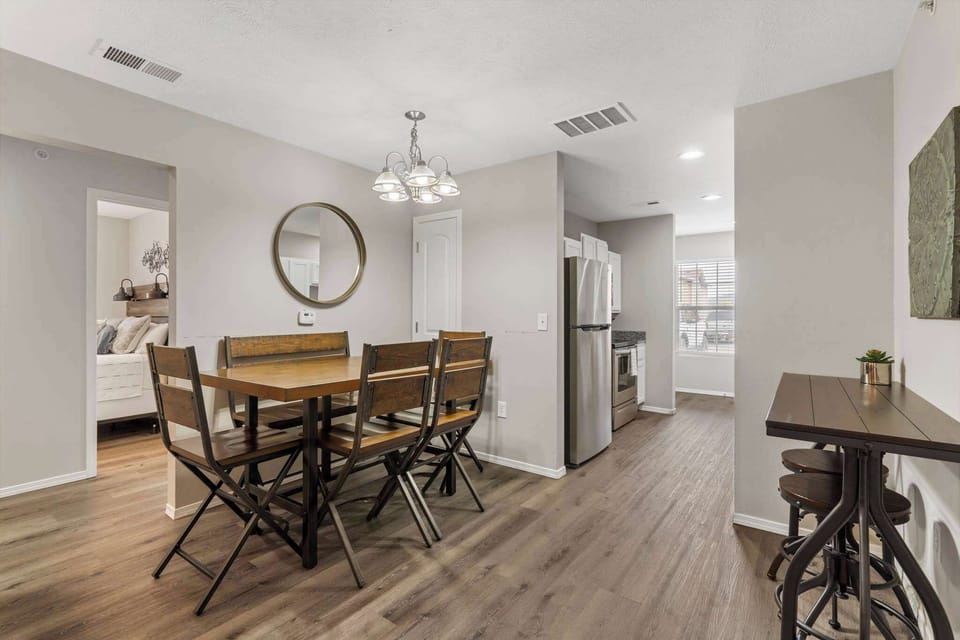 Dining table with total seating for 8