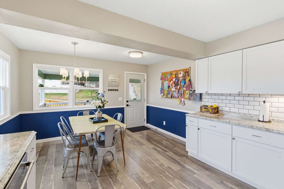 Sip morning coffee or enjoy a bite at the kitchen table