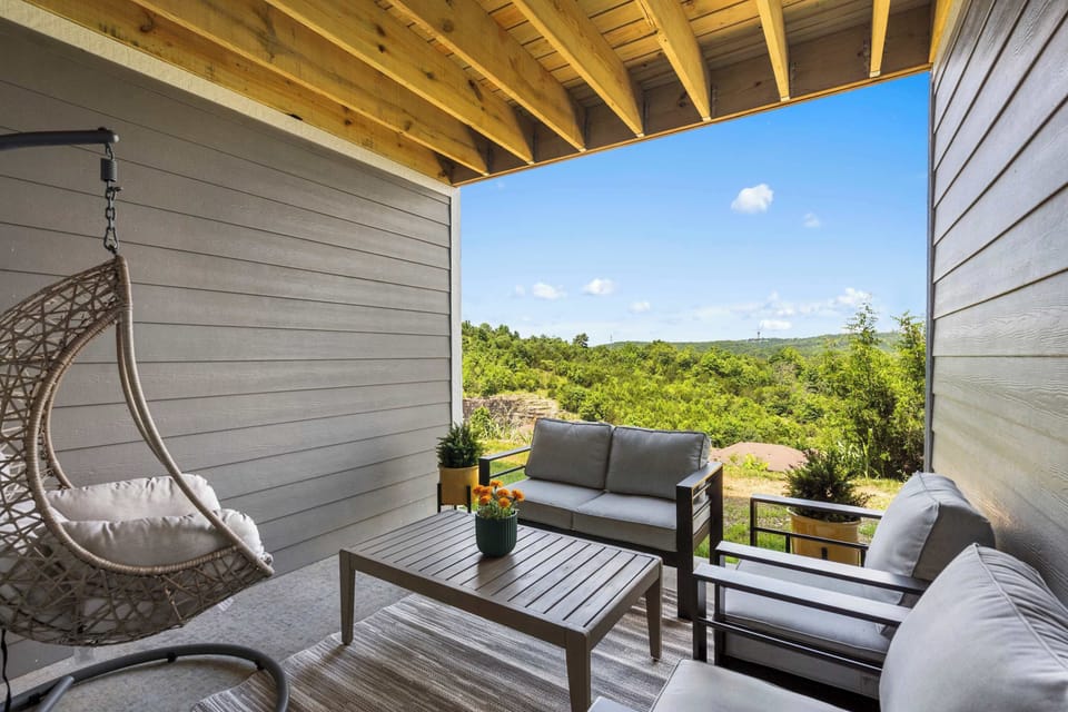 Relax on the chair swing and enjoy the covered balcony with beautiful view