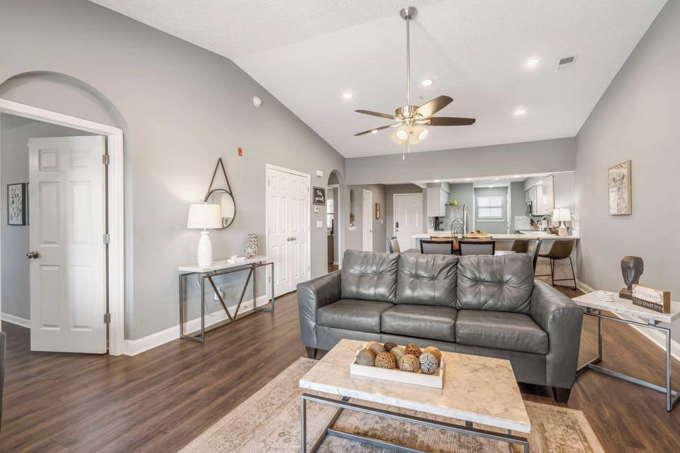 Kick back & lounge in the living room for a movie night in