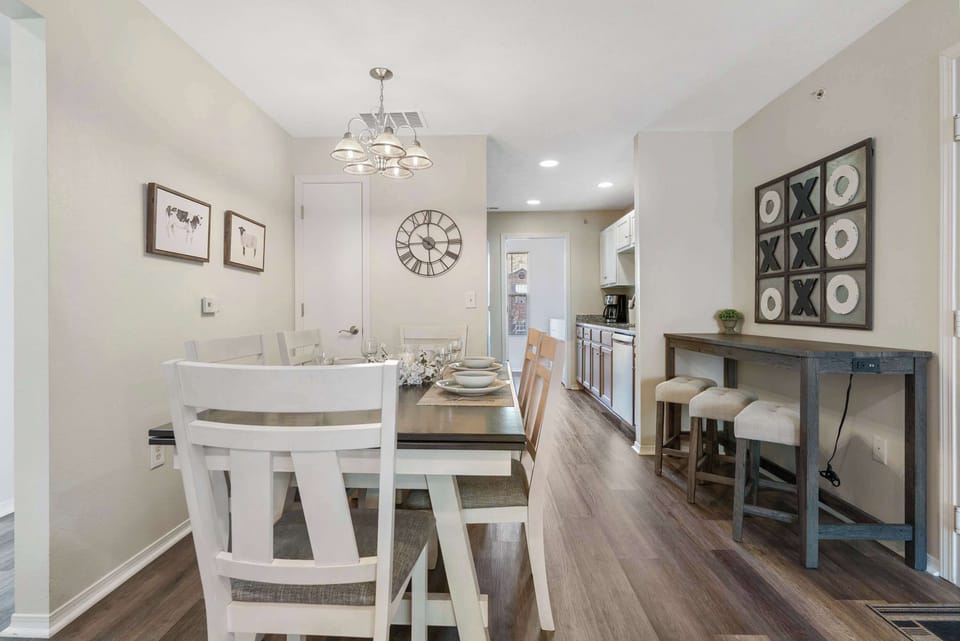 Dining table and counter seating
