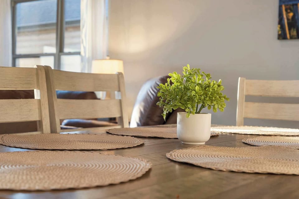 Gather for meals together at the dining table, with seating for 6