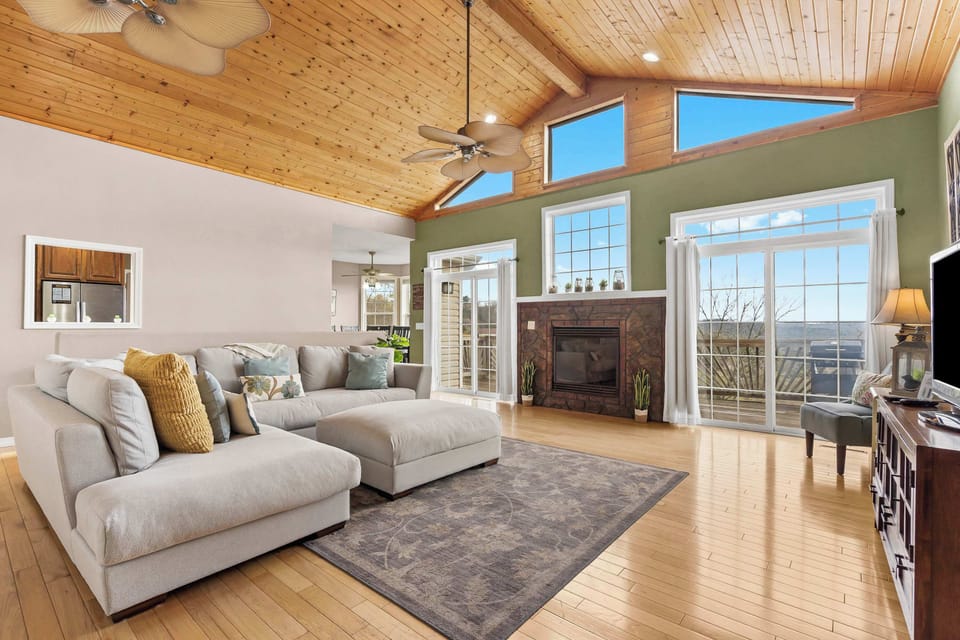 Living room with large windows