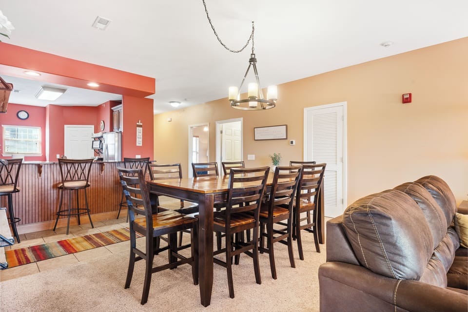 Dining table with seating for 8