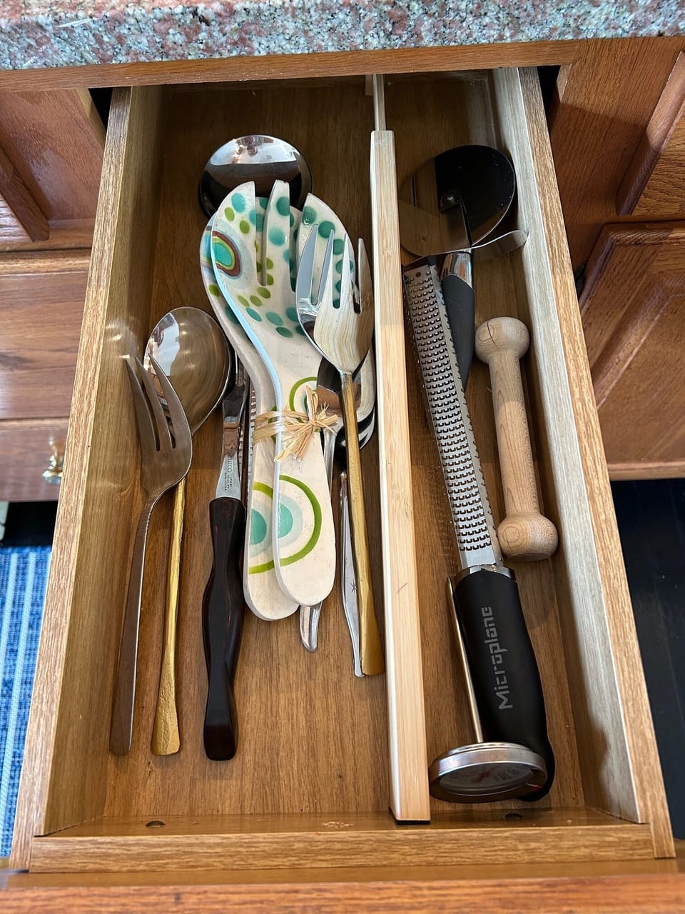 Serving Utensils and additional cookware items.