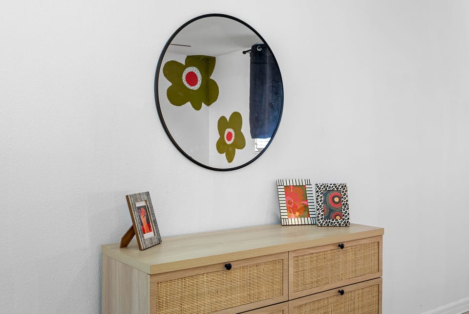 Dresser for the bedroom with mirror