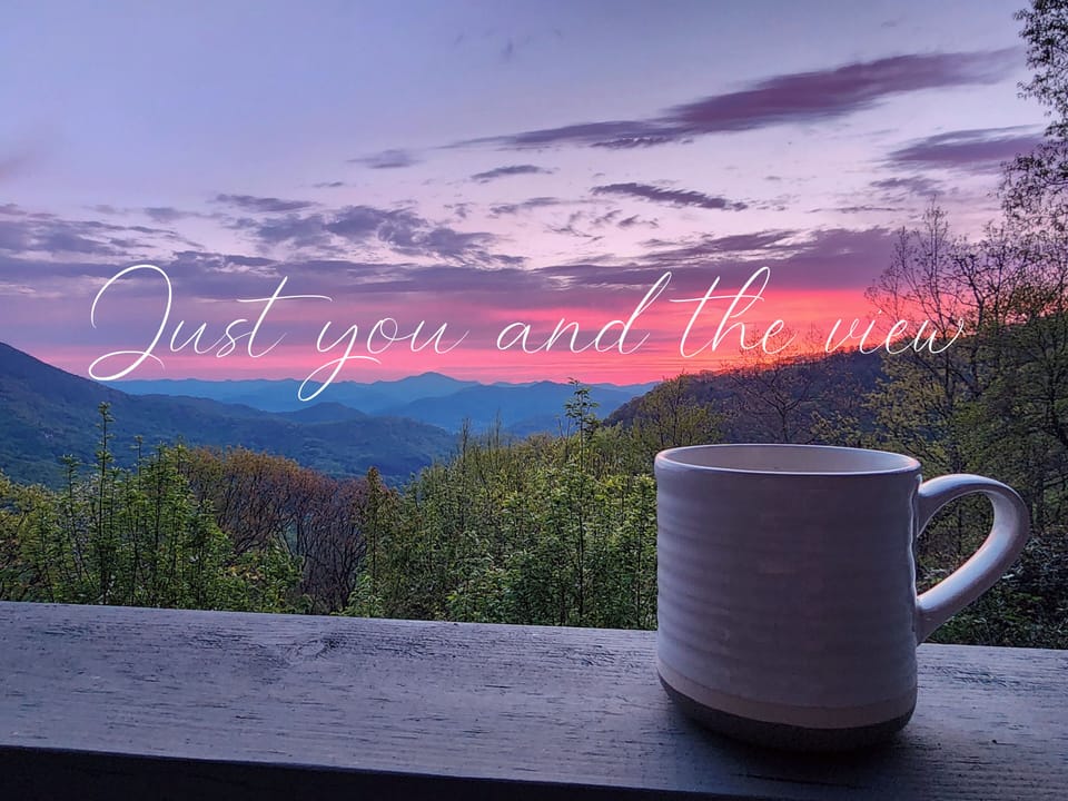 Relax & enjoy stunning mountain views from the cabin deck