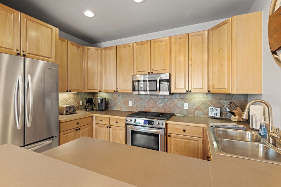 Stainless appliances in the kitchen