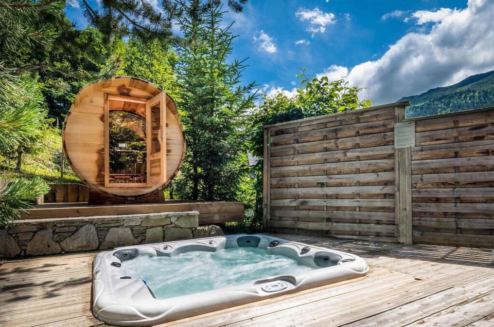 Soothe your muscles either in the private outdoor hot tub or sauna after a day outside.
