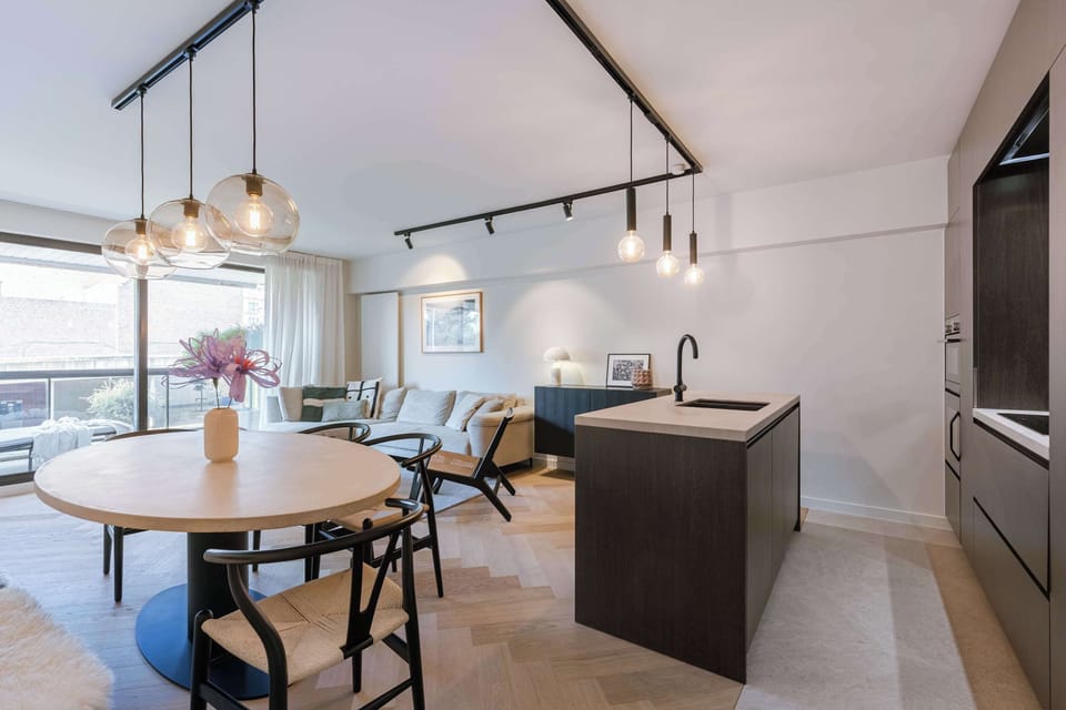 Living room with dining room