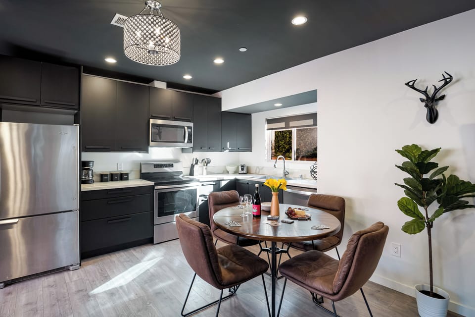 Dining area and kitchen.