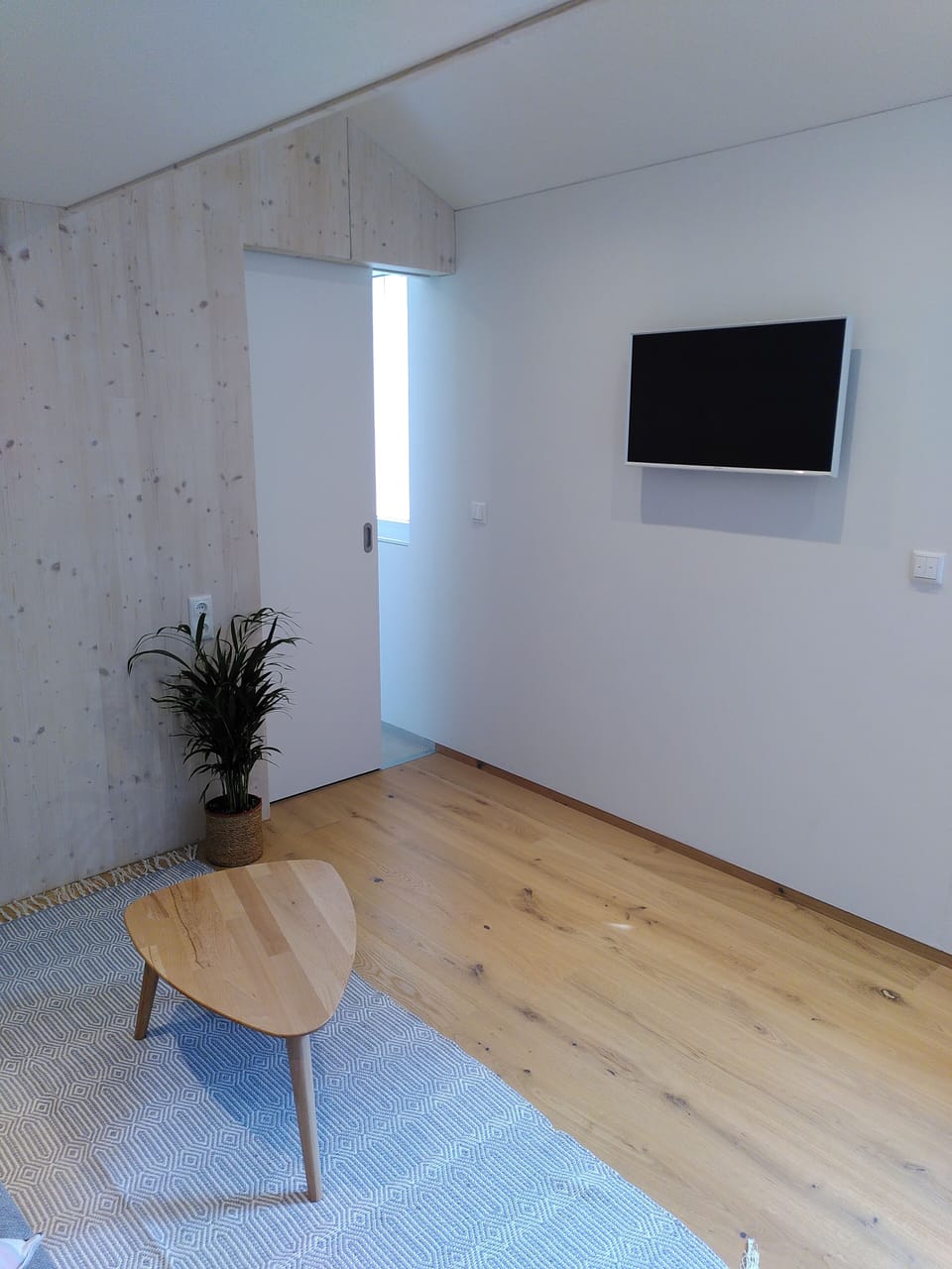 Flatscreen TV in living room 1 with bed sofa