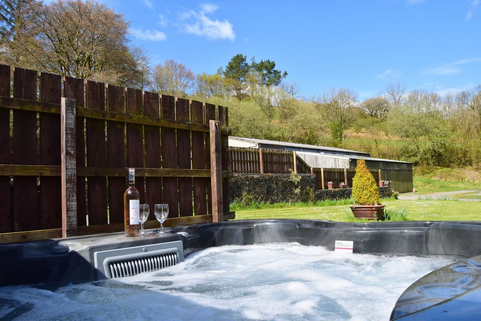 Hot Tub with view over private lawn