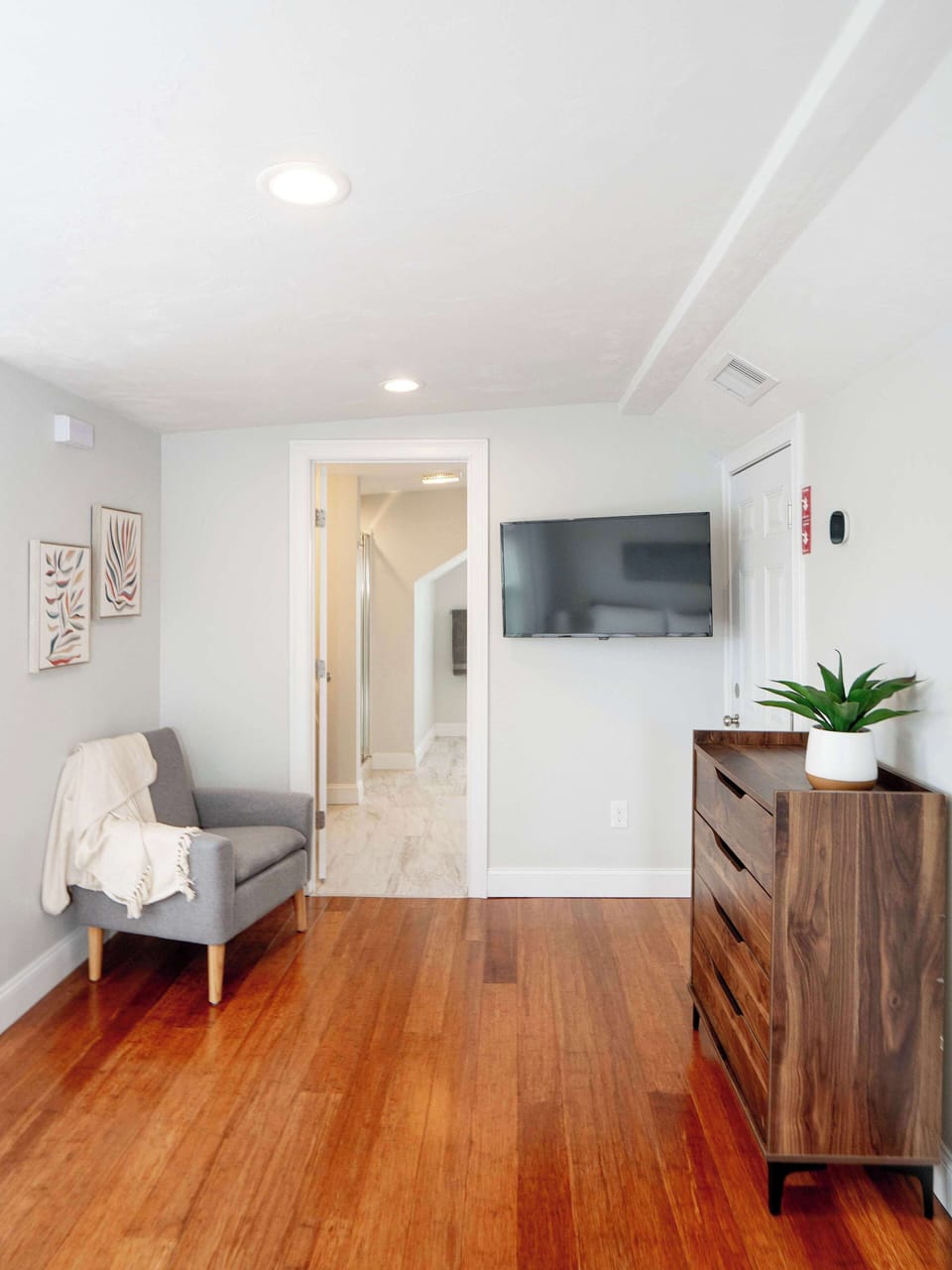 Watch TV from bed or in our comfy chair