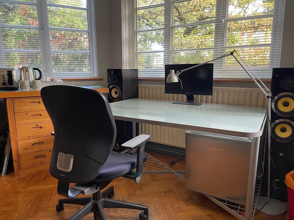 Your work space with fridge